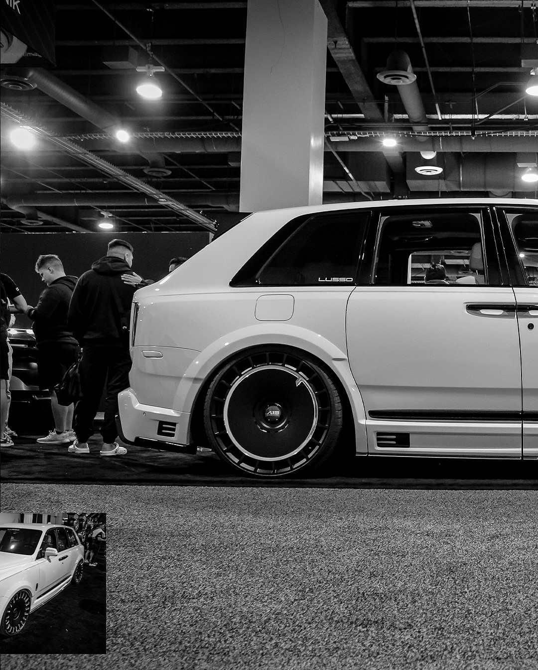 Rear quarter of the Cullinan widebody on forged wheels