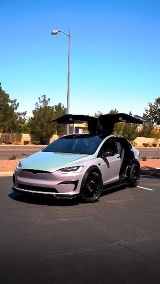 Tesla Model X widebody build with falcon doors open