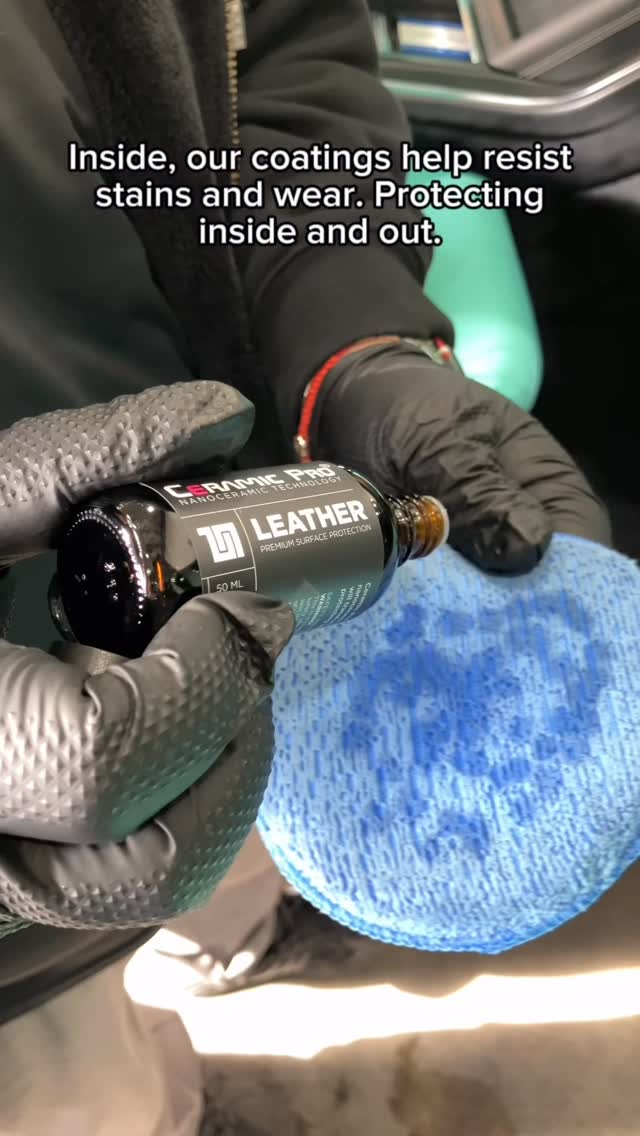 Ceramic Pro leather coating applied to a vehicle interior