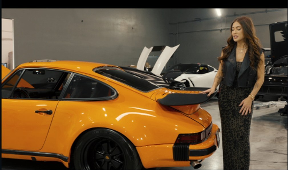 Rear three-quarter of the 930 Turbo S showing wide body and OEM whale tail