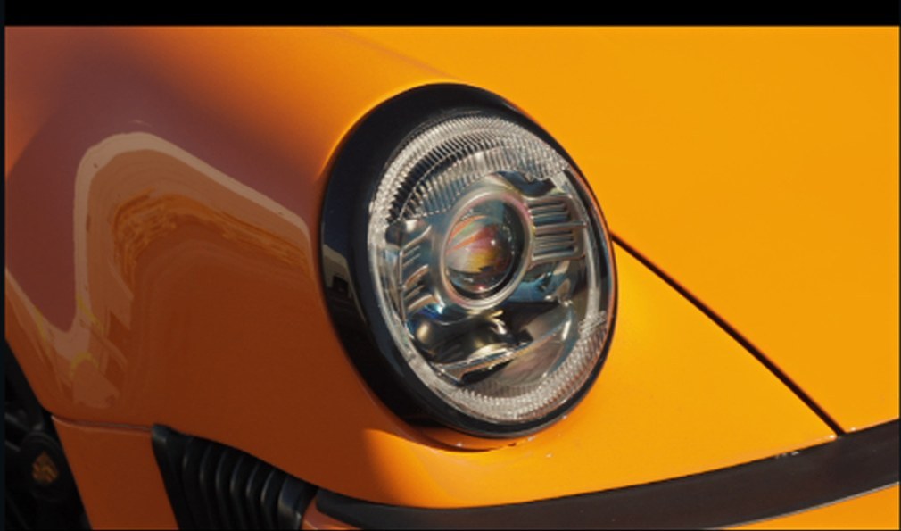 Restored headlight and front fender detail on the 930 Turbo S